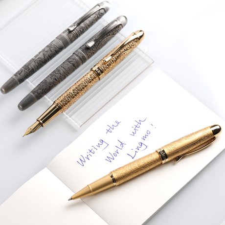 188 High-end Fancy Metal Golden Special Pattern Business Gift for Office Customer Rollerball Pen
